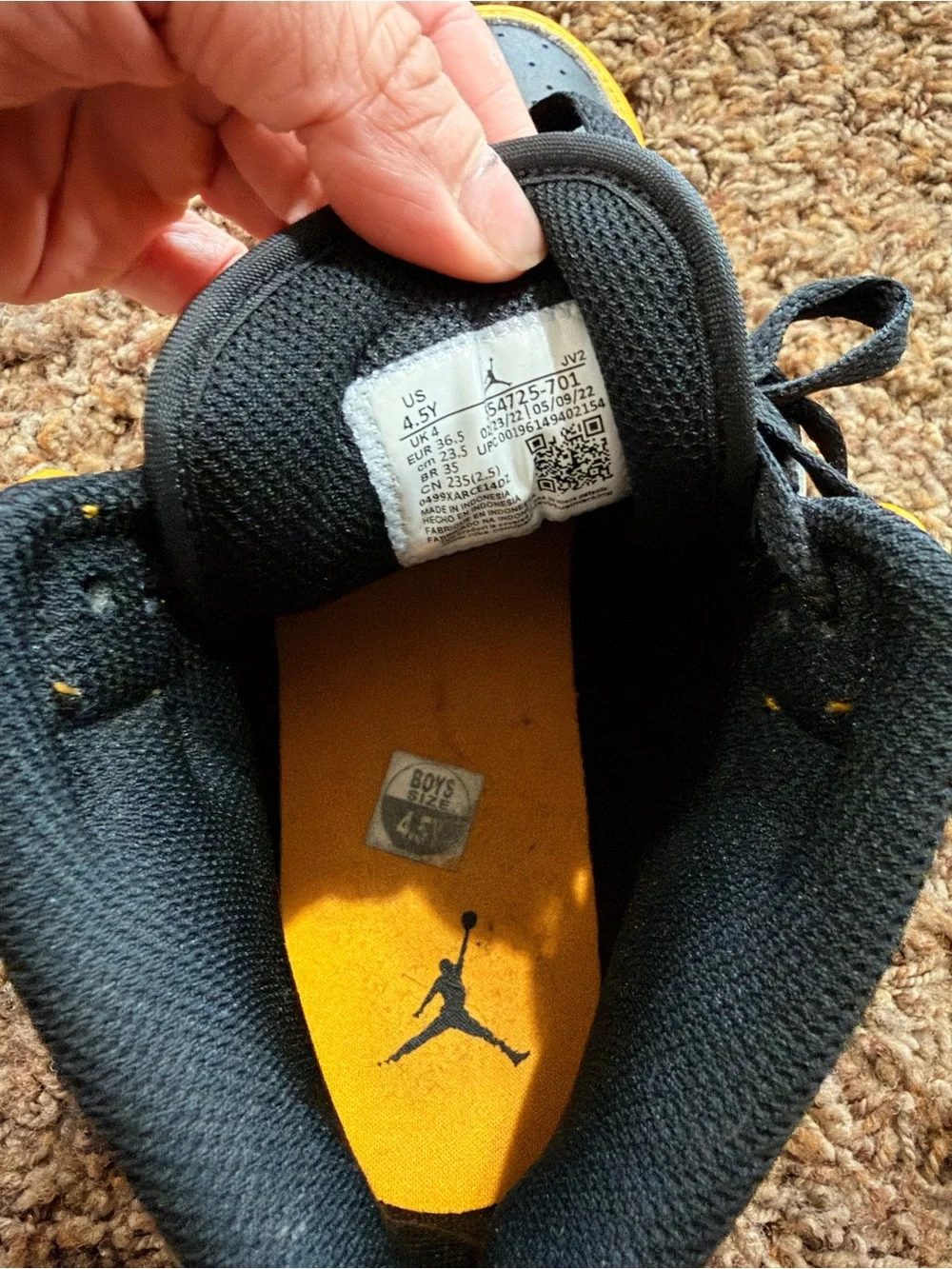 Jordan Men’s High-Top Sneakers in Yellow/Black/White